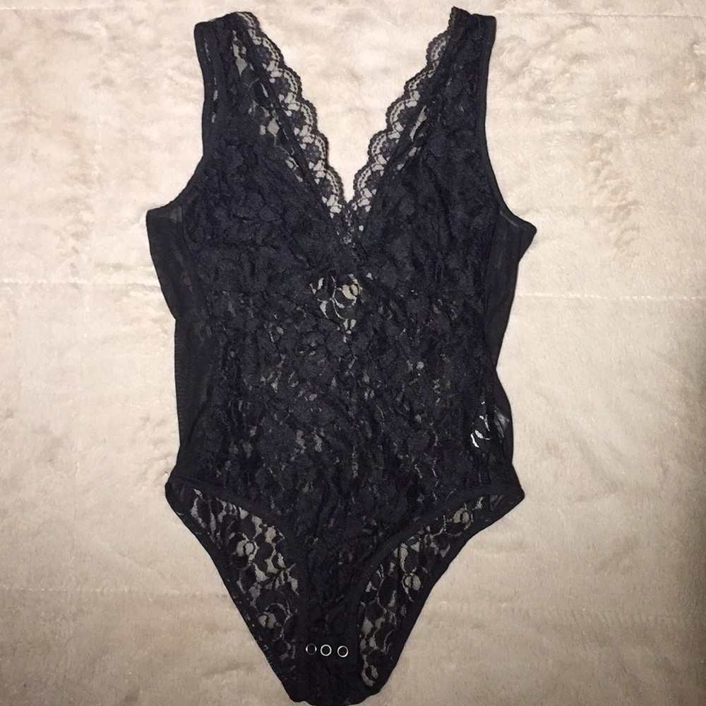 Mustard Seed Black lace bodysuit